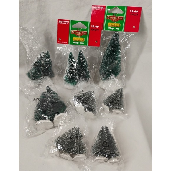 Lemax Other - Lemax Flocked Christmas Village Pine Evergreen 17 Trees 17pc Lot‎ Varied Sizes